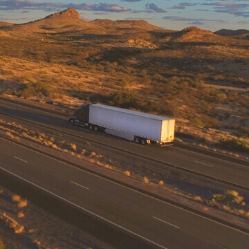 Aerial View Semi Truck